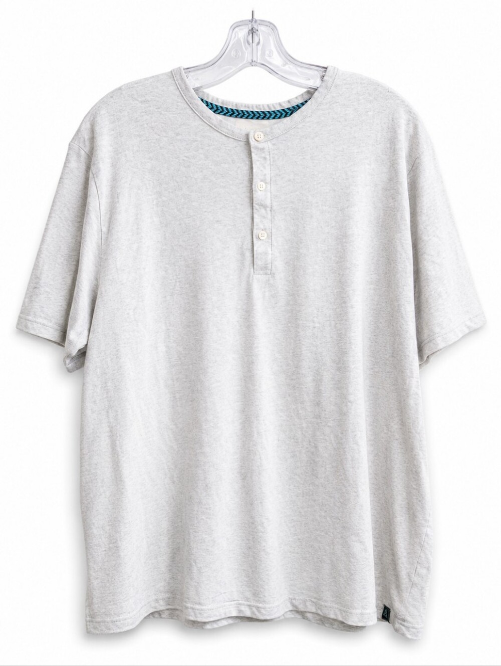 FarWest Men's White Short Sleeve Henley T-Shirt Cotton Casual Crew Neck Tee Size